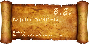 Bojsits Eufémia névjegykártya